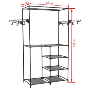 Aplusliving-Clothes Rack Steel and Non-woven Fabric 87x44x158 cm Black