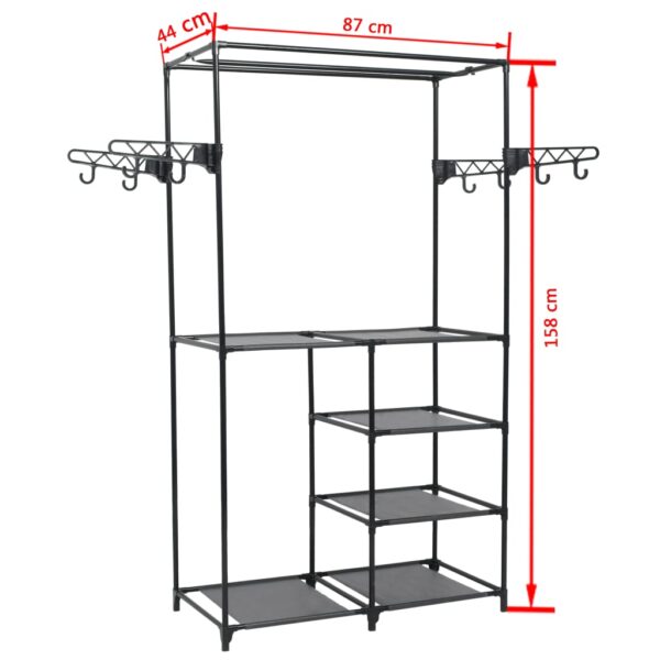 Aplusliving-Clothes Rack Steel and Non-woven Fabric 87x44x158 cm Black
