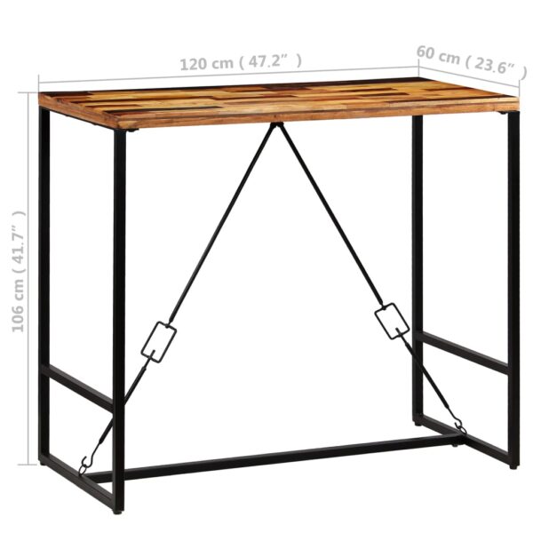 Aplusliving-Bar Table Solid Reclaimed Wood 120x60x106 cm