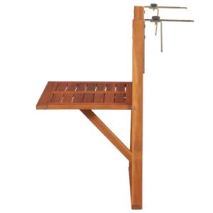 Aplusliving-Hanging Balcony Table 64.5x44x80 cm Solid Acacia Wood