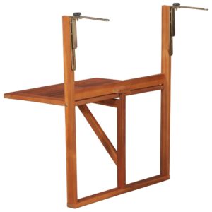 Aplusliving-Hanging Balcony Table 64.5x44x80 cm Solid Acacia Wood