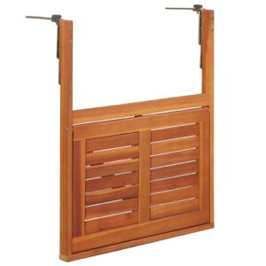 Aplusliving-Hanging Balcony Table 64.5x44x80 cm Solid Acacia Wood