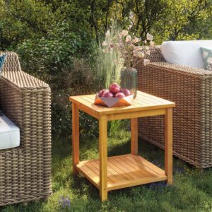 Aplusliving-Side Table Solid Acacia Wood 45x45x45 cm
