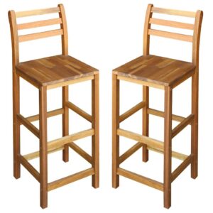 Aplusliving-Bar Chairs 2 pcs Solid Acacia Wood