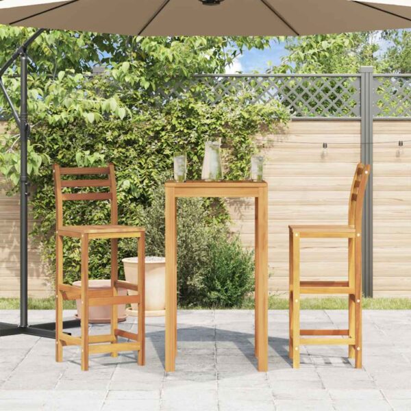 Aplusliving-Bar Chairs 2 pcs Solid Acacia Wood