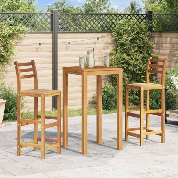 Aplusliving-Bar Chairs 2 pcs Solid Acacia Wood