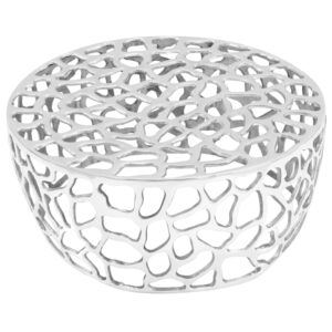 Aplusliving-Coffee Table Casted Aluminium 70x30 cm Silver