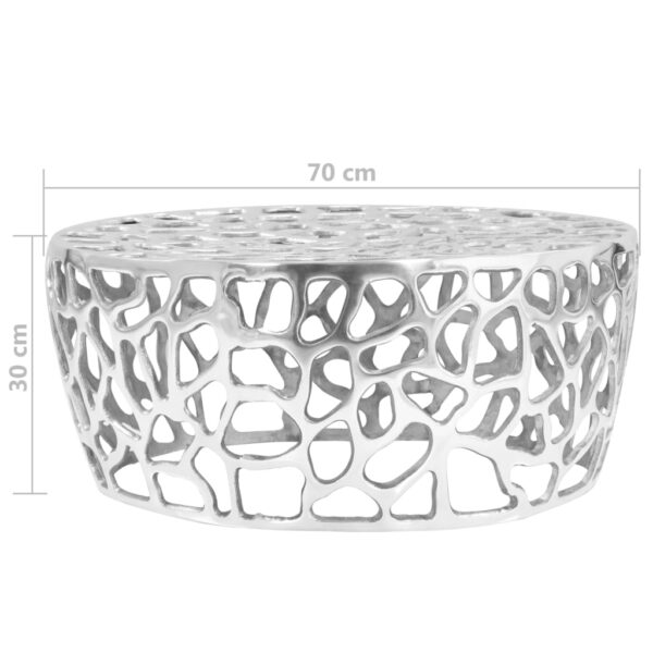 Aplusliving-Coffee Table Casted Aluminium 70x30 cm Silver