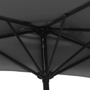 Aplusliving-Garden Parasol with Aluminium Pole Anthracite 270x144 cm Half