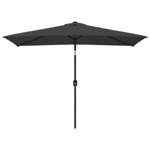 Aplusliving-Garden Parasol with Metal Pole 300x200 cm Anthracite