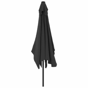 Aplusliving-Garden Parasol with Metal Pole 300x200 cm Anthracite