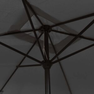 Aplusliving-Garden Parasol with Metal Pole 300x200 cm Anthracite