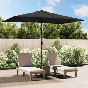 Aplusliving-Garden Parasol with Metal Pole 300x200 cm Anthracite