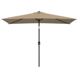 Aplusliving-Garden Parasol with Metal Pole 300x200 cm Taupe