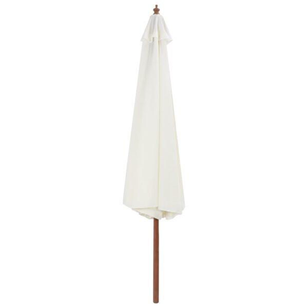 Aplusliving-Garden Parasol with Wooden Pole 350 cm Sand White