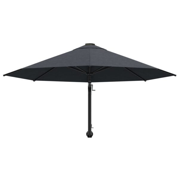 Aplusliving-Wall-Mounted Garden Parasol with Metal Pole 300 cm Anthracite
