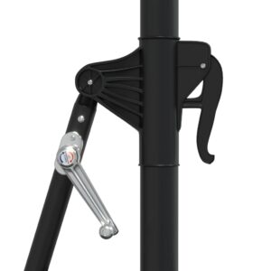 Aplusliving-Wall-Mounted Garden Parasol with Metal Pole 300 cm Anthracite
