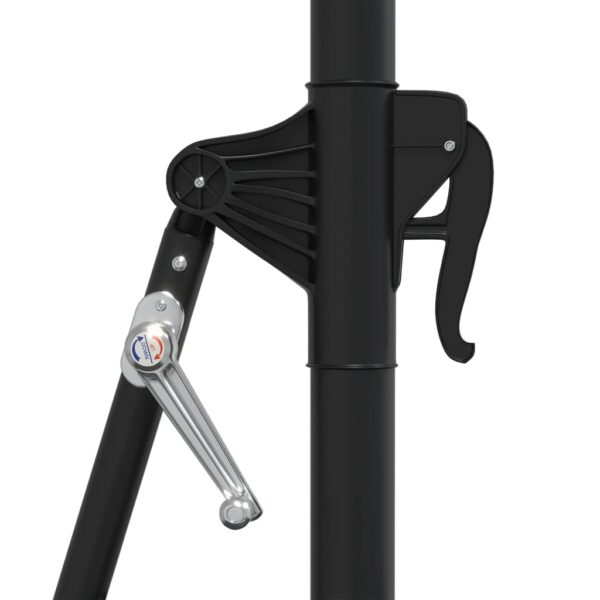 Aplusliving-Wall-Mounted Garden Parasol with Metal Pole 300 cm Anthracite