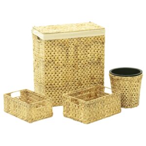 Aplusliving-4 Piece Bathroom Set Water Hyacinth
