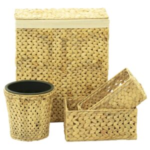 Aplusliving-4 Piece Bathroom Set Water Hyacinth