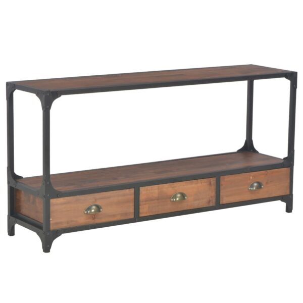 Aplusliving-TV Cabinet with 3 Drawers 120x30x60 cm Solid Pine Wood