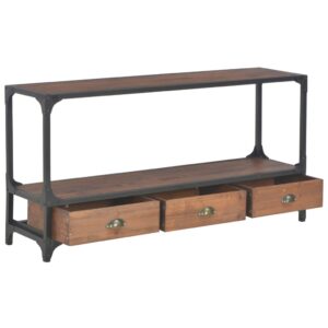 Aplusliving-TV Cabinet with 3 Drawers 120x30x60 cm Solid Pine Wood