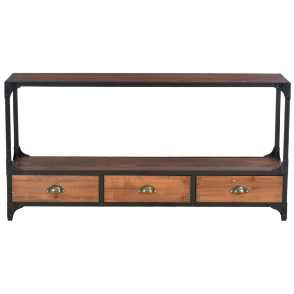 Aplusliving-TV Cabinet with 3 Drawers 120x30x60 cm Solid Pine Wood