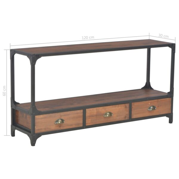 Aplusliving-TV Cabinet with 3 Drawers 120x30x60 cm Solid Pine Wood