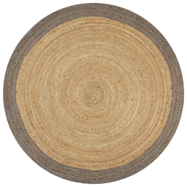 Aplusliving-Handmade Rug Jute with Grey Border 120 cm