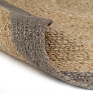 Aplusliving-Handmade Rug Jute with Grey Border 120 cm