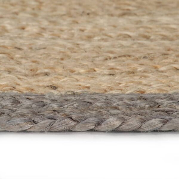 Aplusliving-Handmade Rug Jute with Grey Border 120 cm
