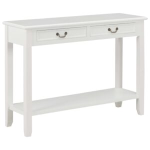 Aplusliving-Console Table White 110x35x80 cm Wood