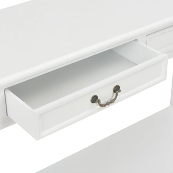 Aplusliving-Console Table White 110x35x80 cm Wood