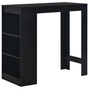 Aplusliving-Bar Table with Shelf Black 110x50x103 cm