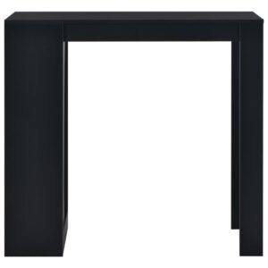 Aplusliving-Bar Table with Shelf Black 110x50x103 cm