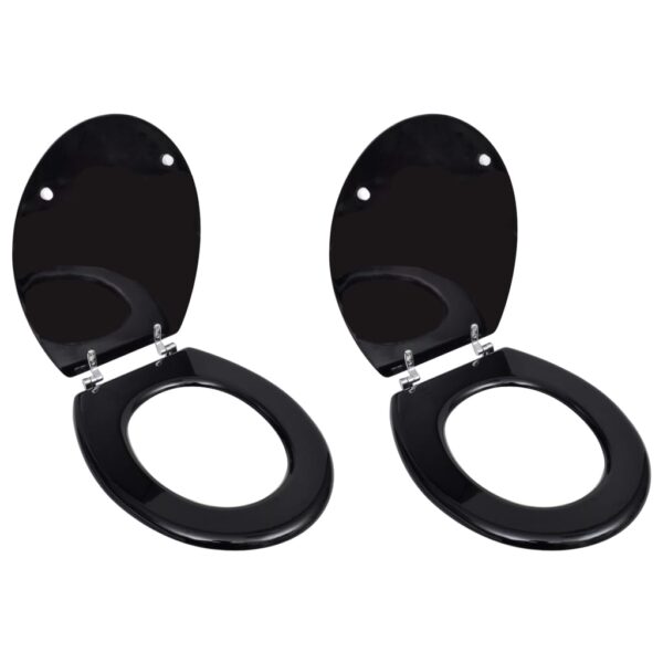 Aplusliving-Toilet Seats with Lids 2 pcs MDF Black