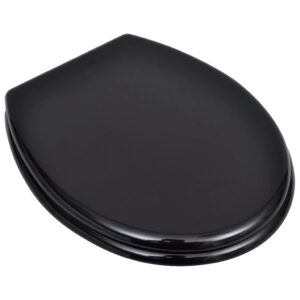Aplusliving-Toilet Seats with Lids 2 pcs MDF Black
