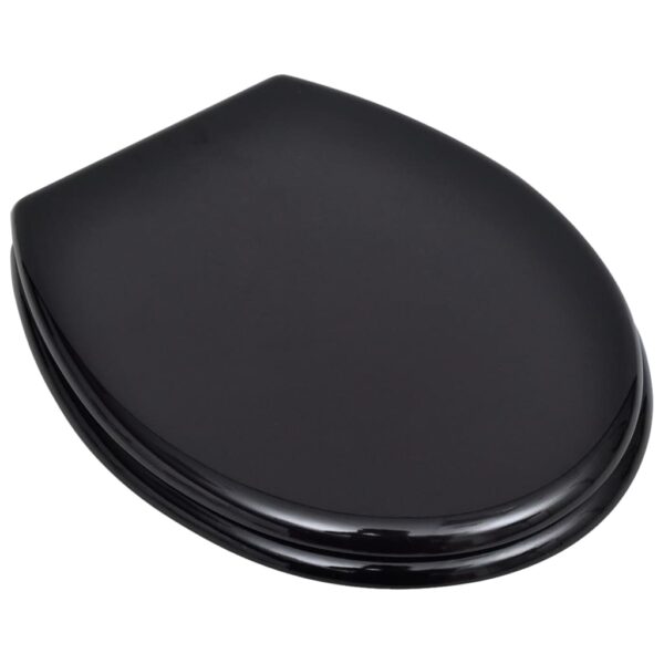 Aplusliving-Toilet Seats with Lids 2 pcs MDF Black