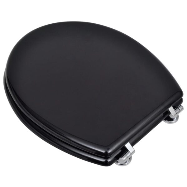 Aplusliving-Toilet Seats with Lids 2 pcs MDF Black