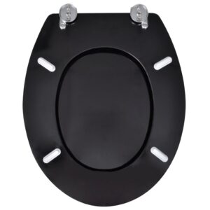Aplusliving-Toilet Seats with Lids 2 pcs MDF Black