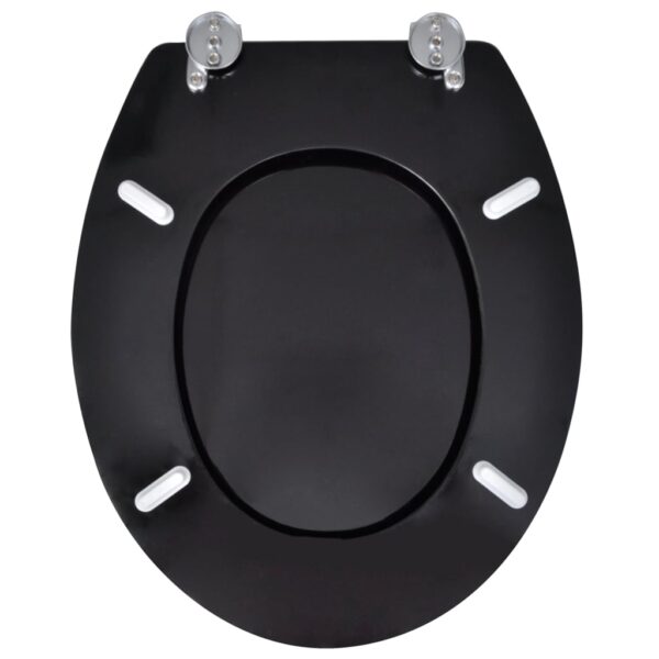 Aplusliving-Toilet Seats with Lids 2 pcs MDF Black