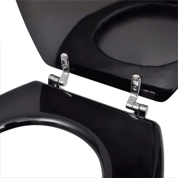 Aplusliving-Toilet Seats with Lids 2 pcs MDF Black