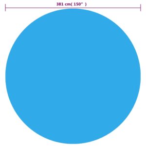 Aplusliving-Floating Round PE Solar Pool Film 381 cm Blue