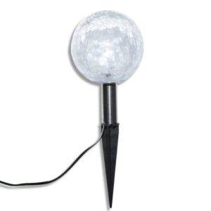 Aplusliving-Solar Bowl 3 LED Garden Lights with Spike Anchors & Solar Panel