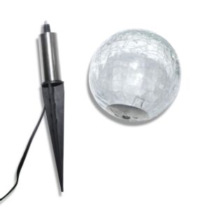 Aplusliving-Solar Bowl 3 LED Garden Lights with Spike Anchors & Solar Panel