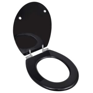 Aplusliving-Toilet Seats with Soft Close Lids MDF Black