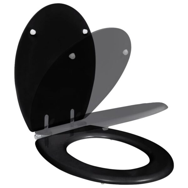 Aplusliving-Toilet Seats with Soft Close Lids MDF Black