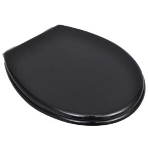 Aplusliving-Toilet Seats with Soft Close Lids MDF Black