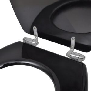 Aplusliving-Toilet Seats with Soft Close Lids MDF Black