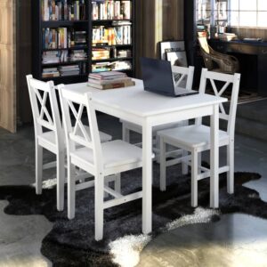 Aplusliving-5 Piece Dining Set White